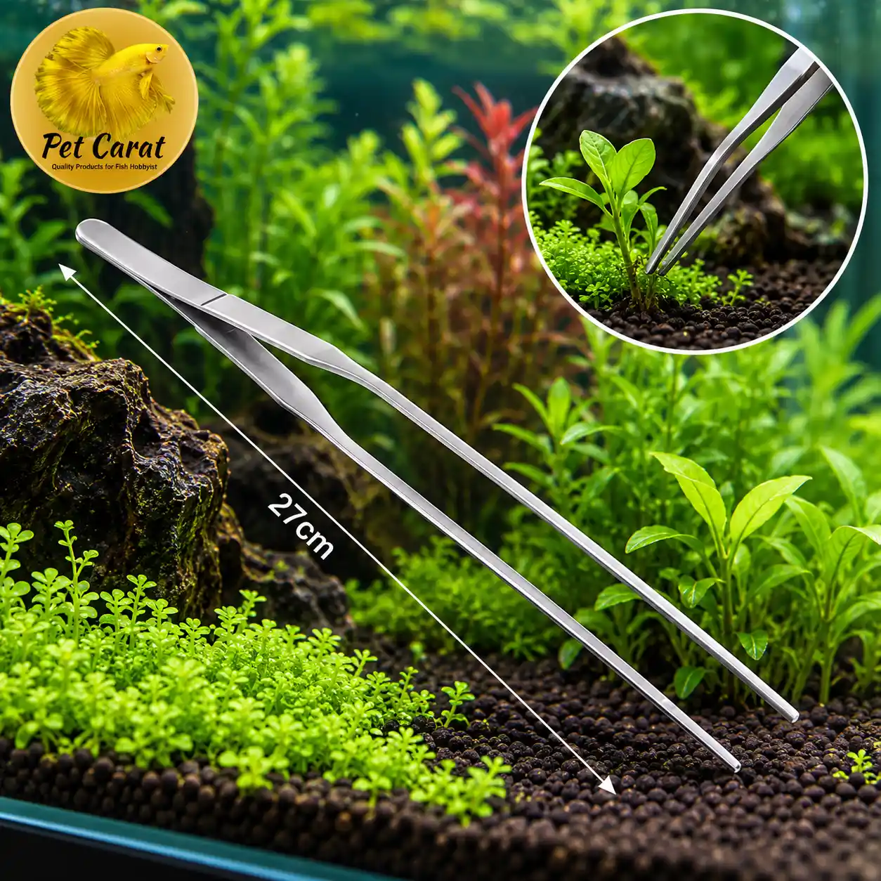 Aquarium Stainless Steel Straight Tweezer 27cm